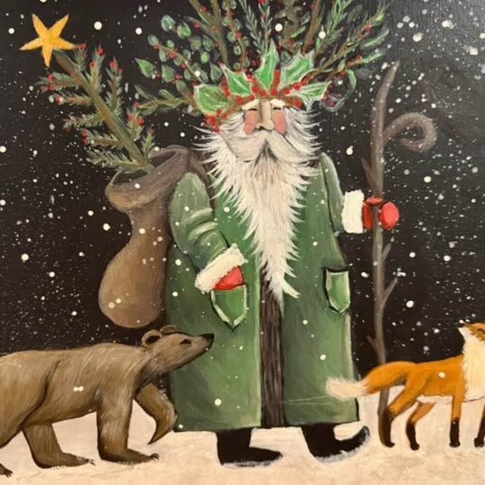 Custom orders woodland Santa’s painted by me.